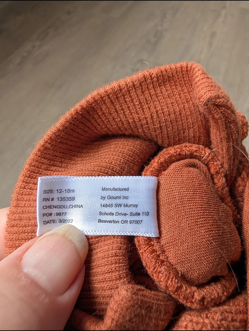 Goumi Kids Rust Terracotta Knit Baby Booties Organic Cotton 12-18 Months